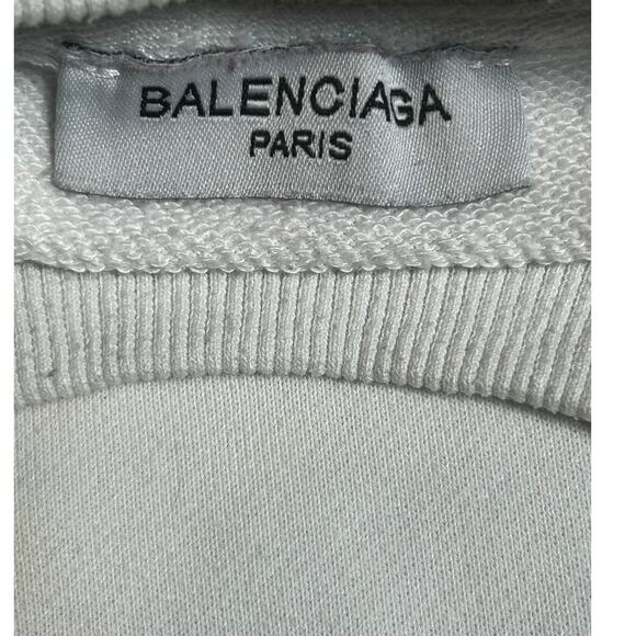 BALENCIAGA Off White Men's Crew Neck Logo Allover Sweater (check Description) - Picture 3 of 8